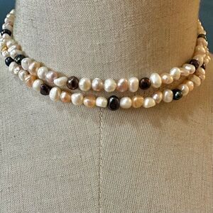 Vintage Baroque Multicolor Pearls Necklace